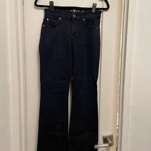 Dark blue boot leg jeans